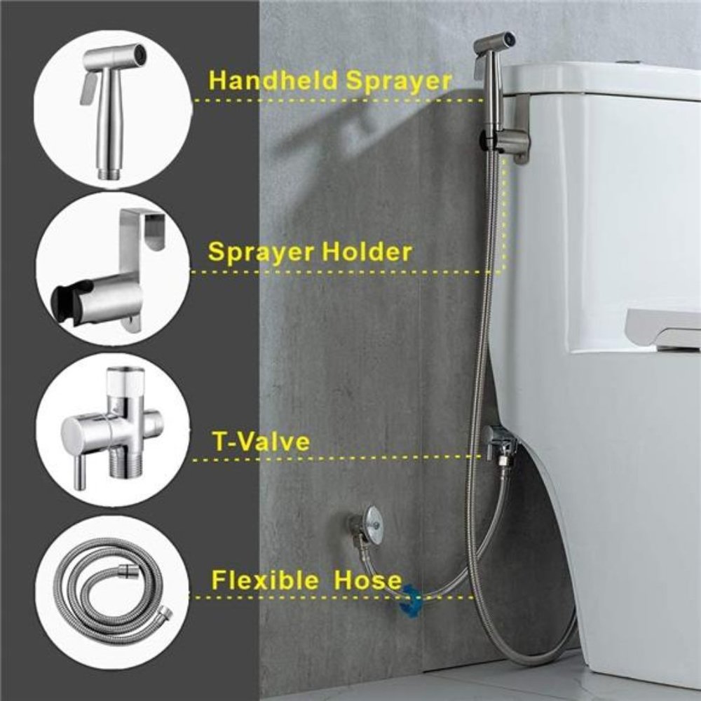 Handheld Bidet Sprayer for Toilet-Adjustable Water Pressure Control - Picture 5 of 6